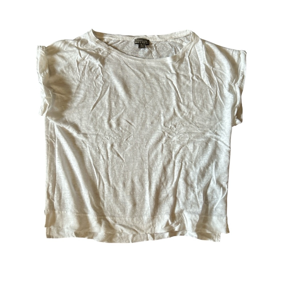 J Crew point sur linen roll cuff tee - Picture 2 of 6